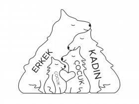 Kurt Ailesi Ahşap Puzzle