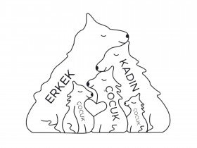 Kurt Ailesi Ahşap Puzzle