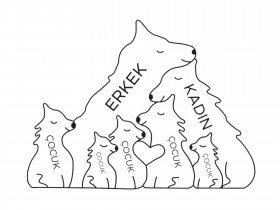 Kurt Ailesi Ahşap Puzzle