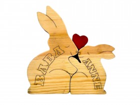 Tavşan Ailesi Ahşap Puzzle