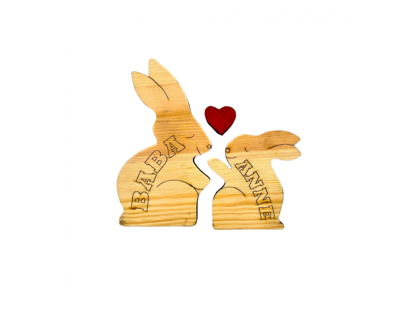 Tavşan Ailesi Ahşap Puzzle