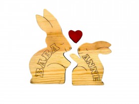 Tavşan Ailesi Ahşap Puzzle