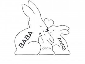 Tavşan Ailesi Ahşap Puzzle