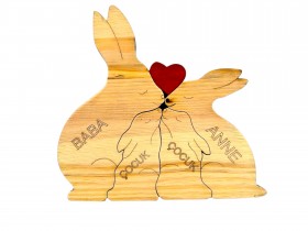 Tavşan Ailesi Ahşap Puzzle