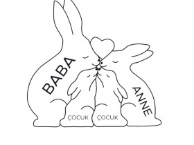 Tavşan Ailesi Ahşap Puzzle