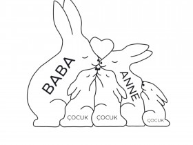 Tavşan Ailesi Ahşap Puzzle