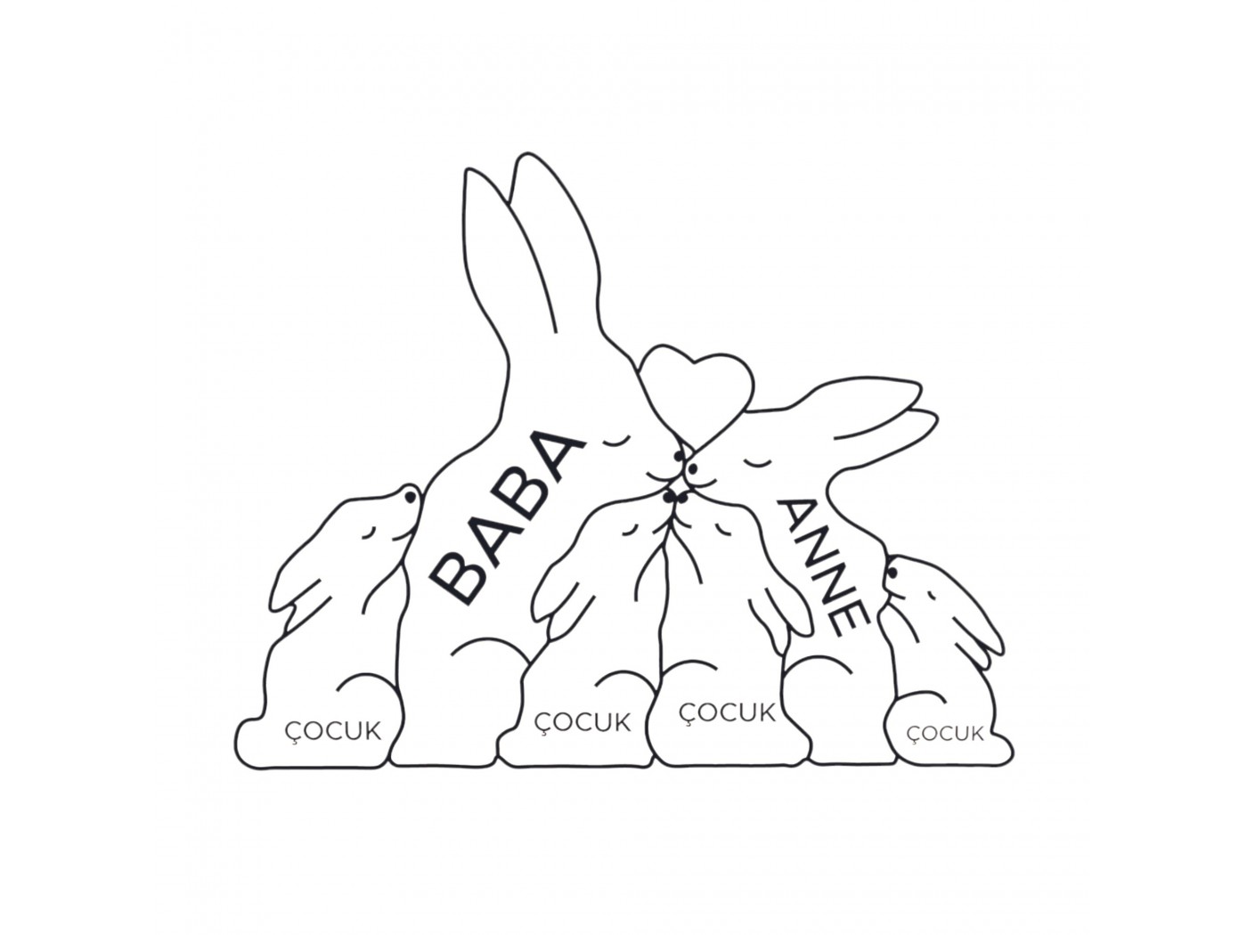 Tavşan Ailesi Ahşap Puzzle