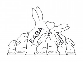 Tavşan Ailesi Ahşap Puzzle