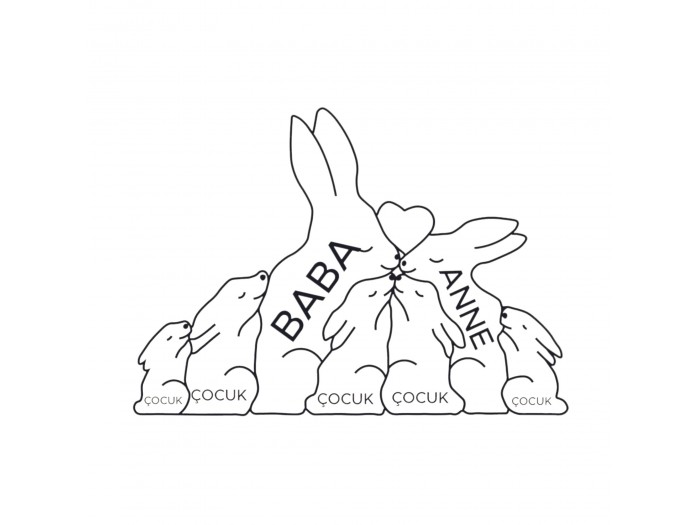 Tavşan Ailesi Ahşap Puzzle   