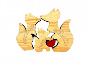 Tilki Ailesi Ahşap Puzzle