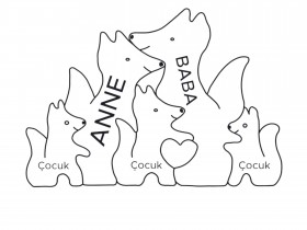 Tilki Ailesi Ahşap Puzzle