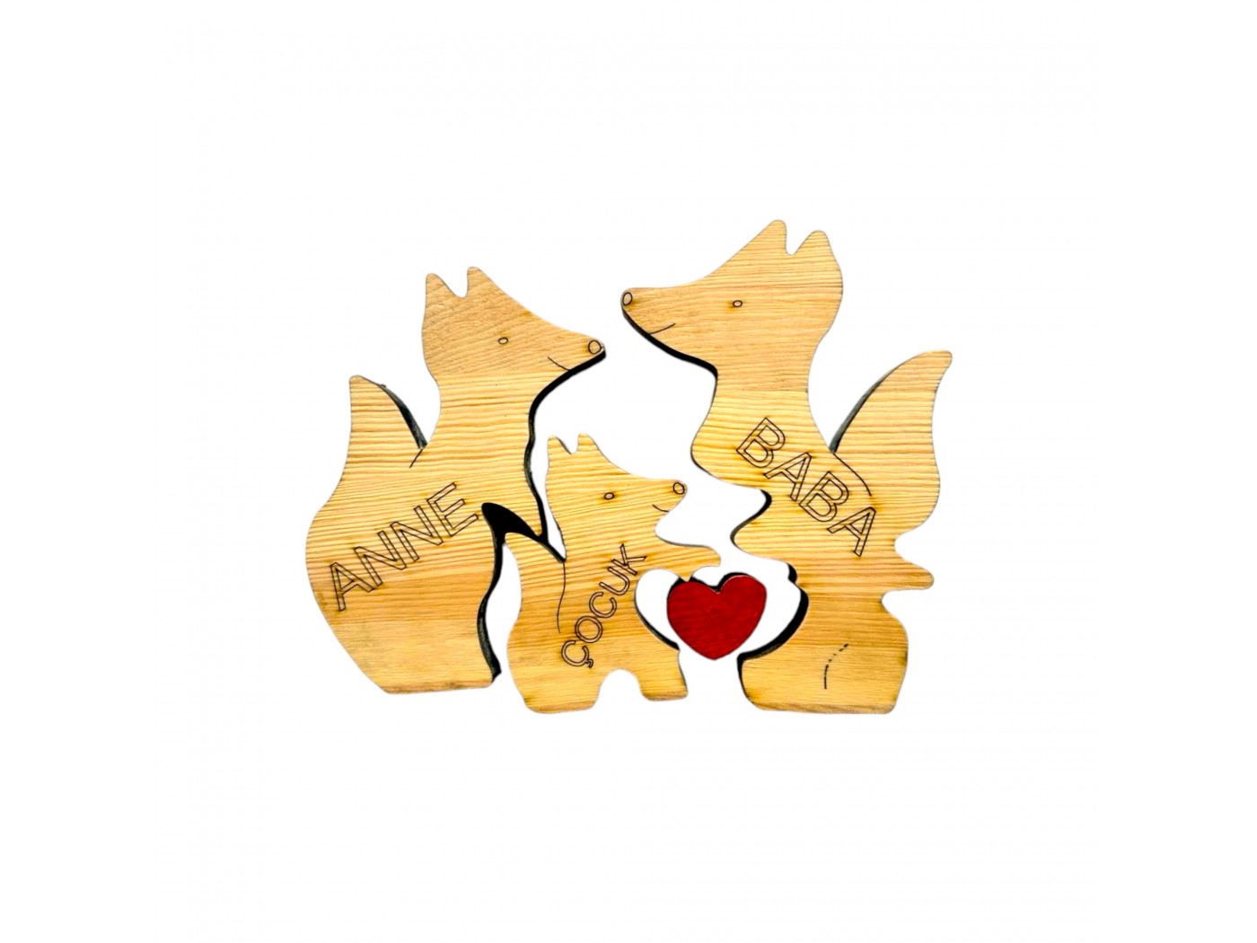 Tilki Ailesi Ahşap Puzzle Tilki Ailesi Ahşap Puzzle
