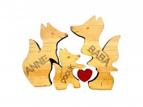 Tilki Ailesi Ahşap Puzzle Tilki Ailesi Ahşap Puzzle