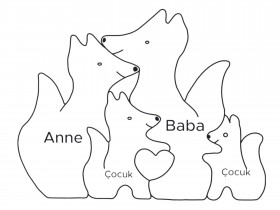 Tilki Ailesi Ahşap Puzzle Tilki Ailesi Ahşap Puzzle