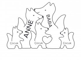 Tilki Ailesi Ahşap Puzzle Tilki Ailesi Ahşap Puzzle