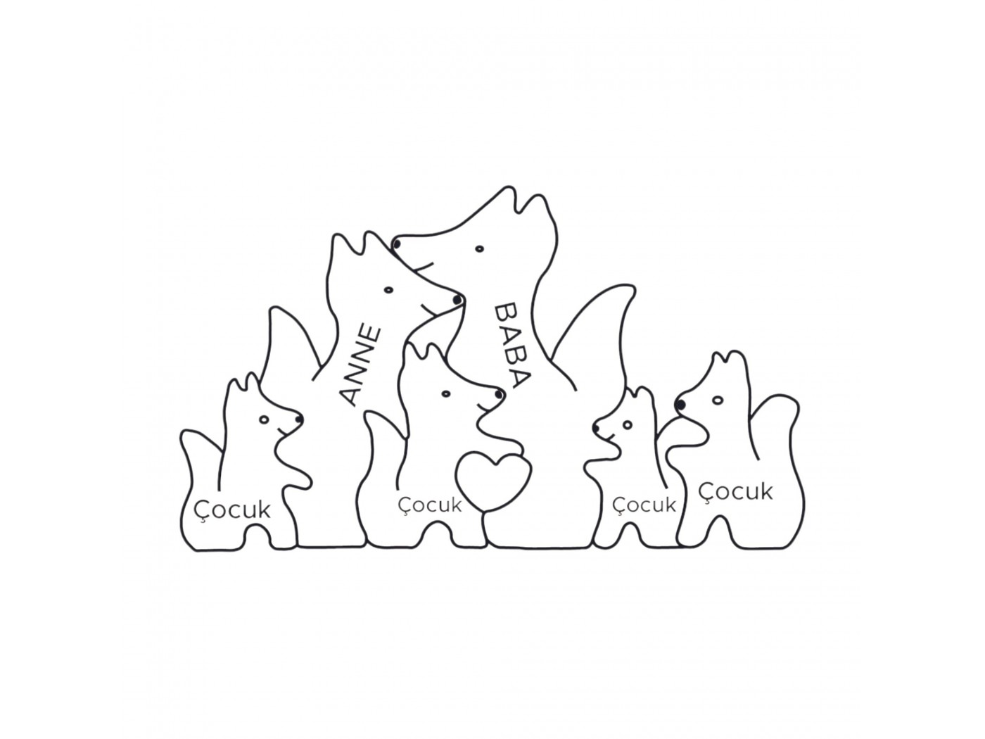 Tilki Ailesi Ahşap Puzzle Tilki Ailesi Ahşap Puzzle
