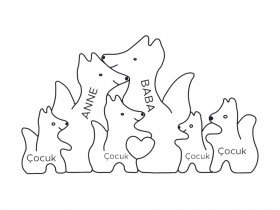 Tilki Ailesi Ahşap Puzzle Tilki Ailesi Ahşap Puzzle