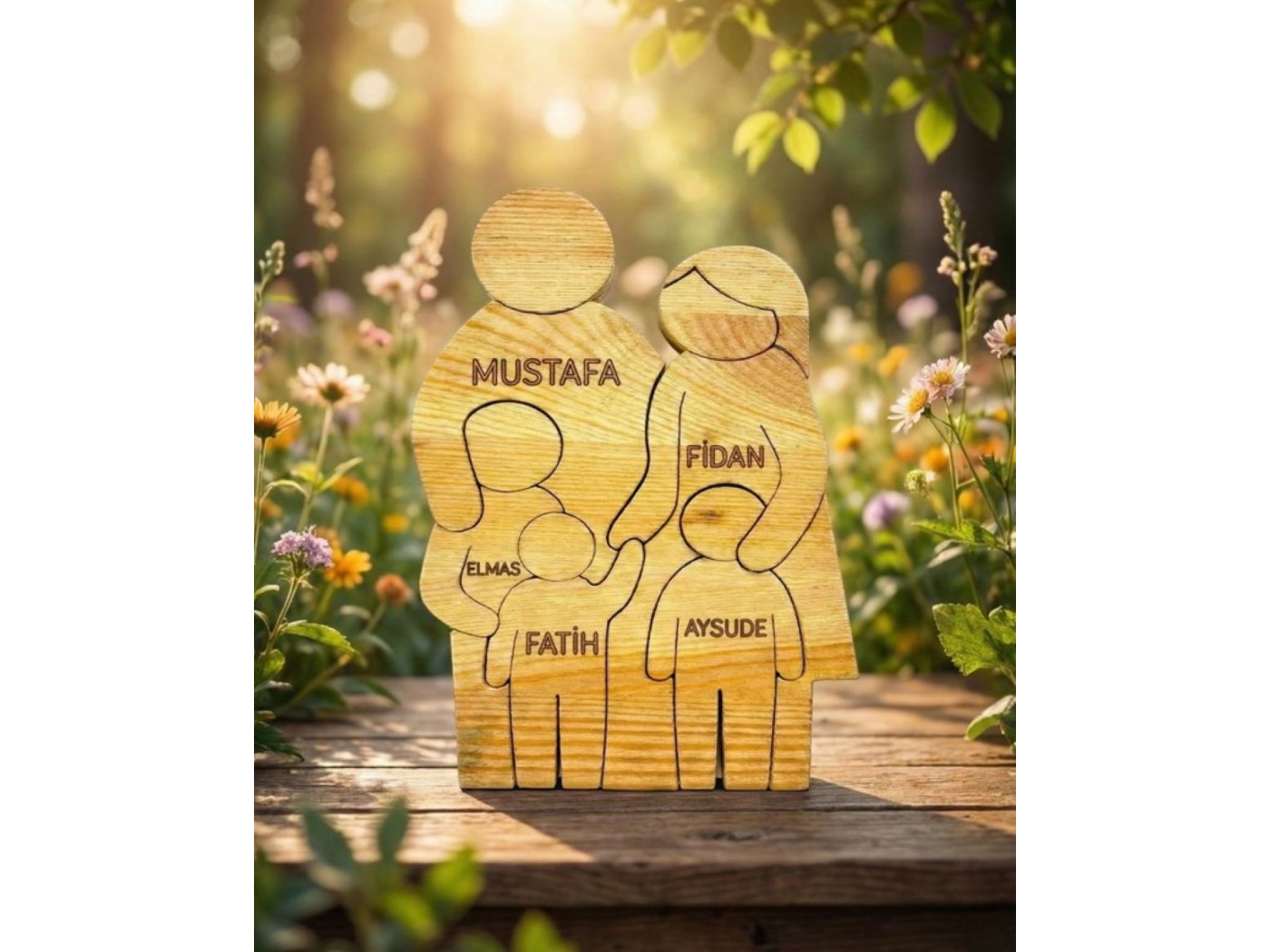 Biz Bir Aileyiz Ahşap Puzzle