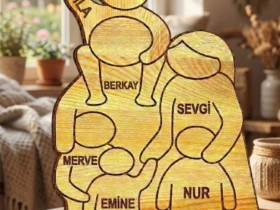 Biz Bir Aileyiz Ahşap Puzzle