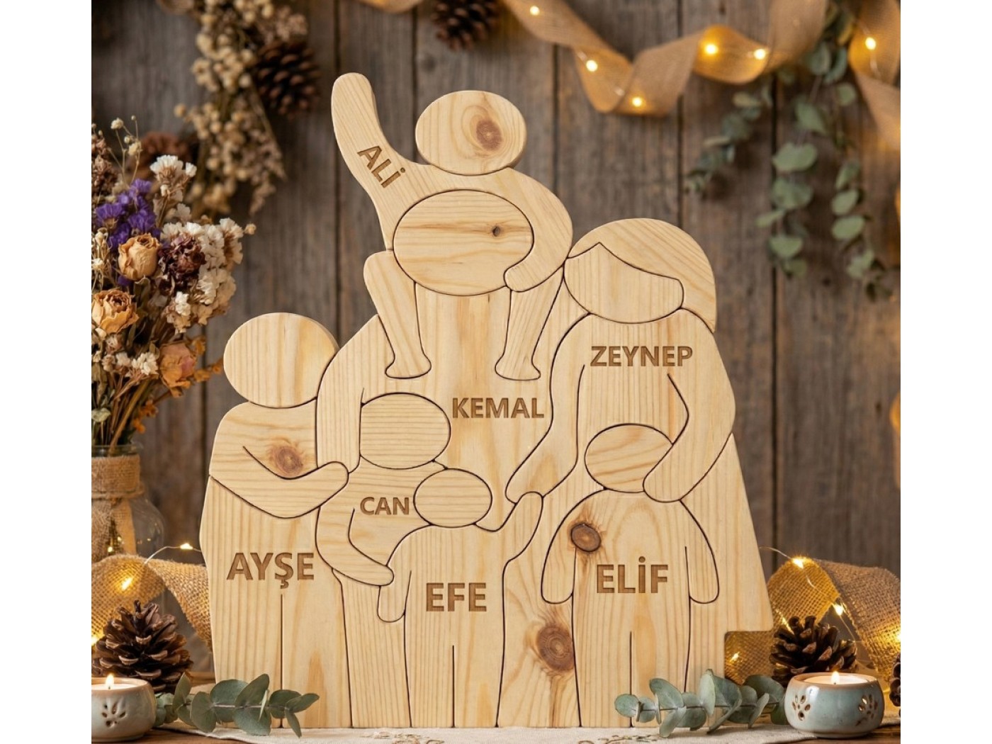Biz Bir Aileyiz Ahşap Puzzle