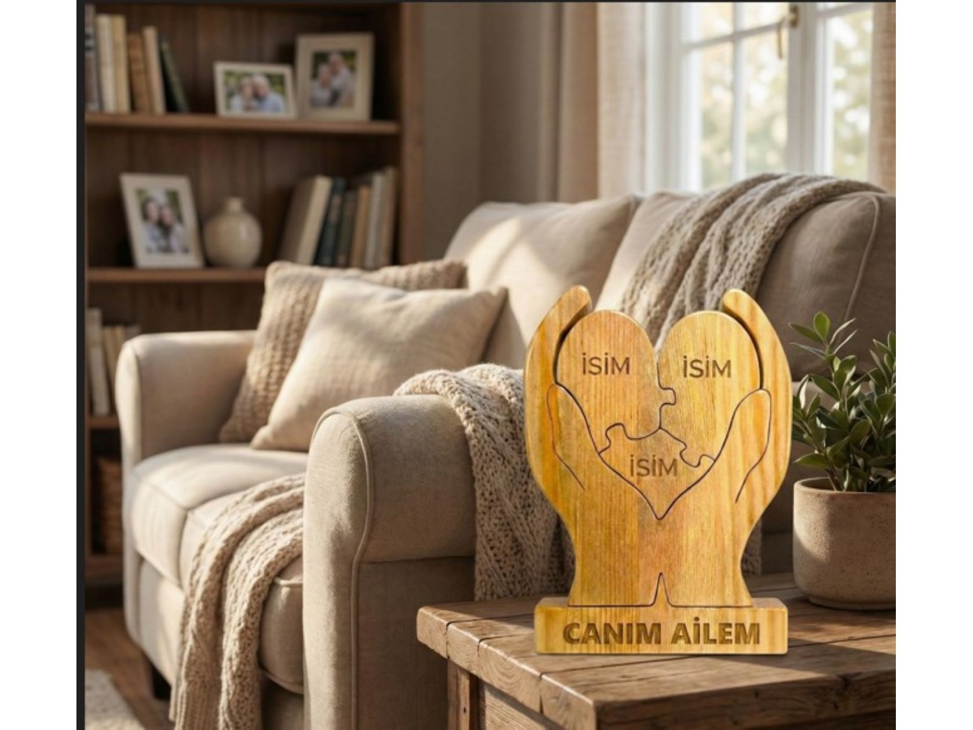 Kalpler Elimde Ahşap Puzzle