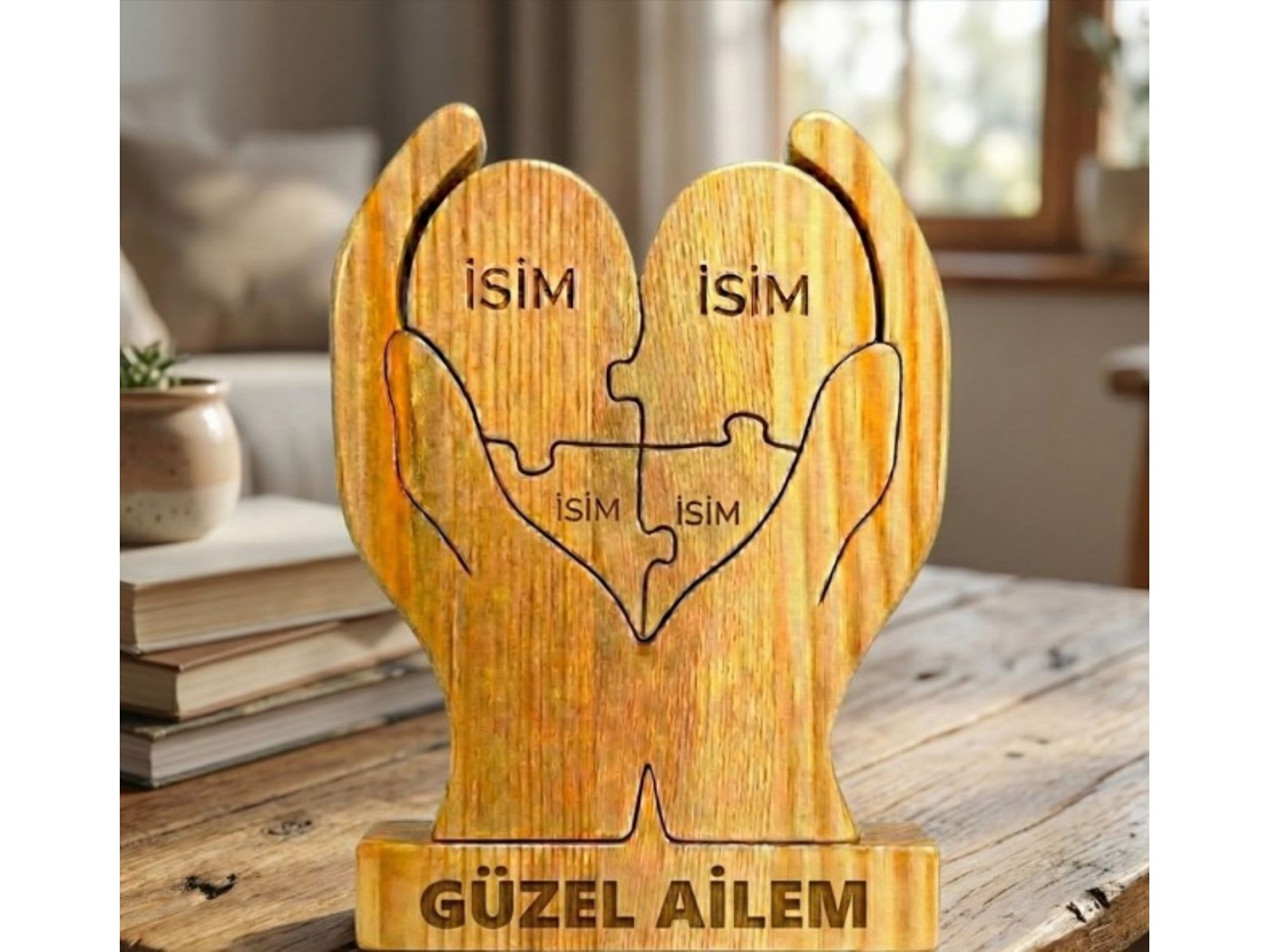 Kalpler Elimde Ahşap Puzzle