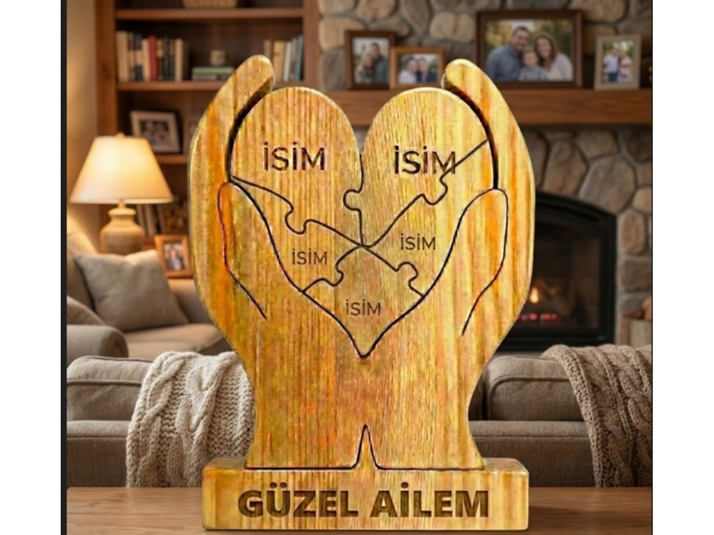 Kalpler Elimde Ahşap Puzzle