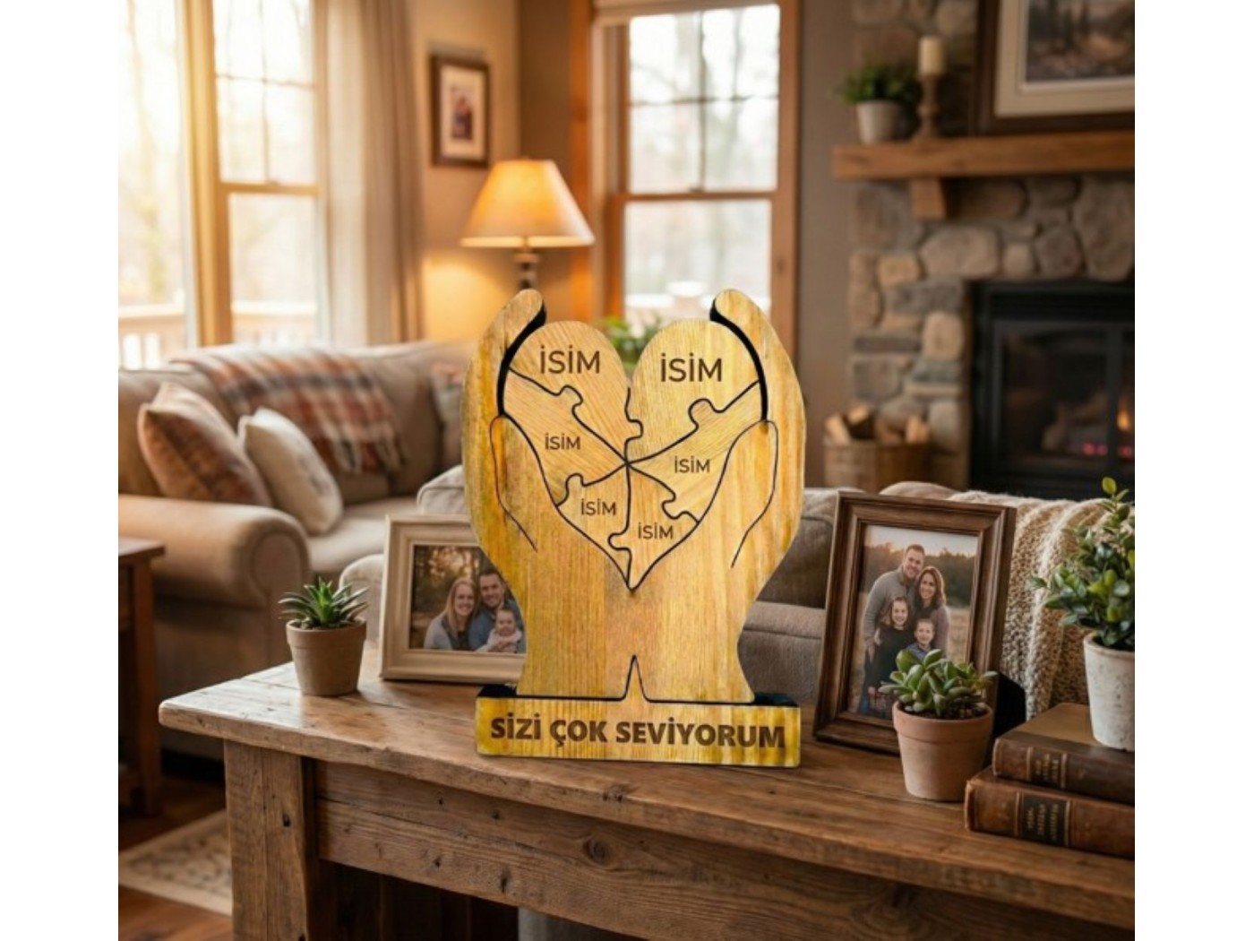 Kalpler Elimde Ahşap Puzzle