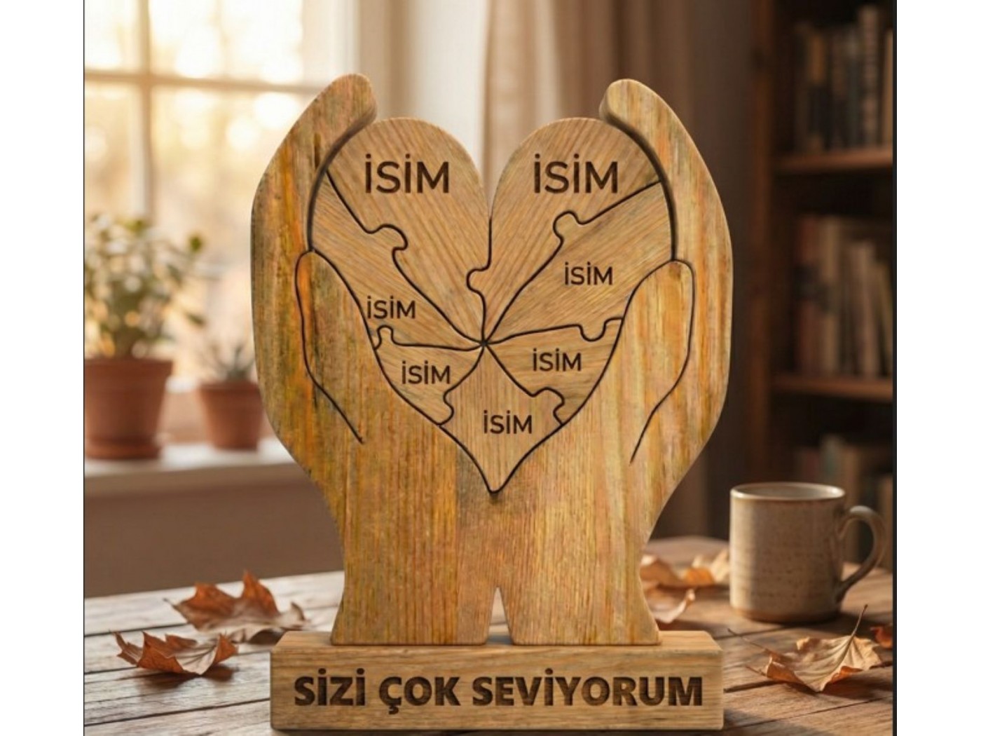 Kalpler Elimde Ahşap Puzzle