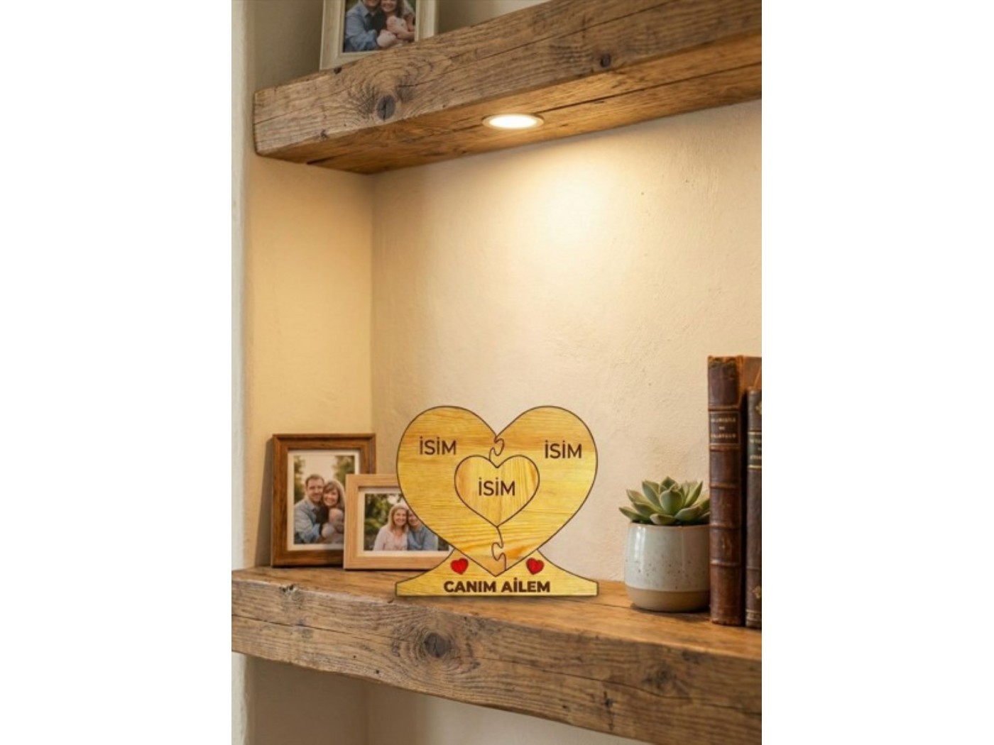 Kalp İçinde Kalp Ahşap Puzzle