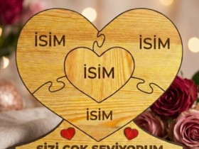 Kalp İçinde Kalp Ahşap Puzzle