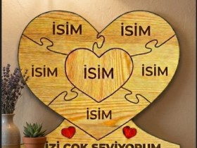 Kalp İçinde Kalp Ahşap Puzzle