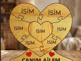 Kalp İçinde Kalp Ahşap Puzzle