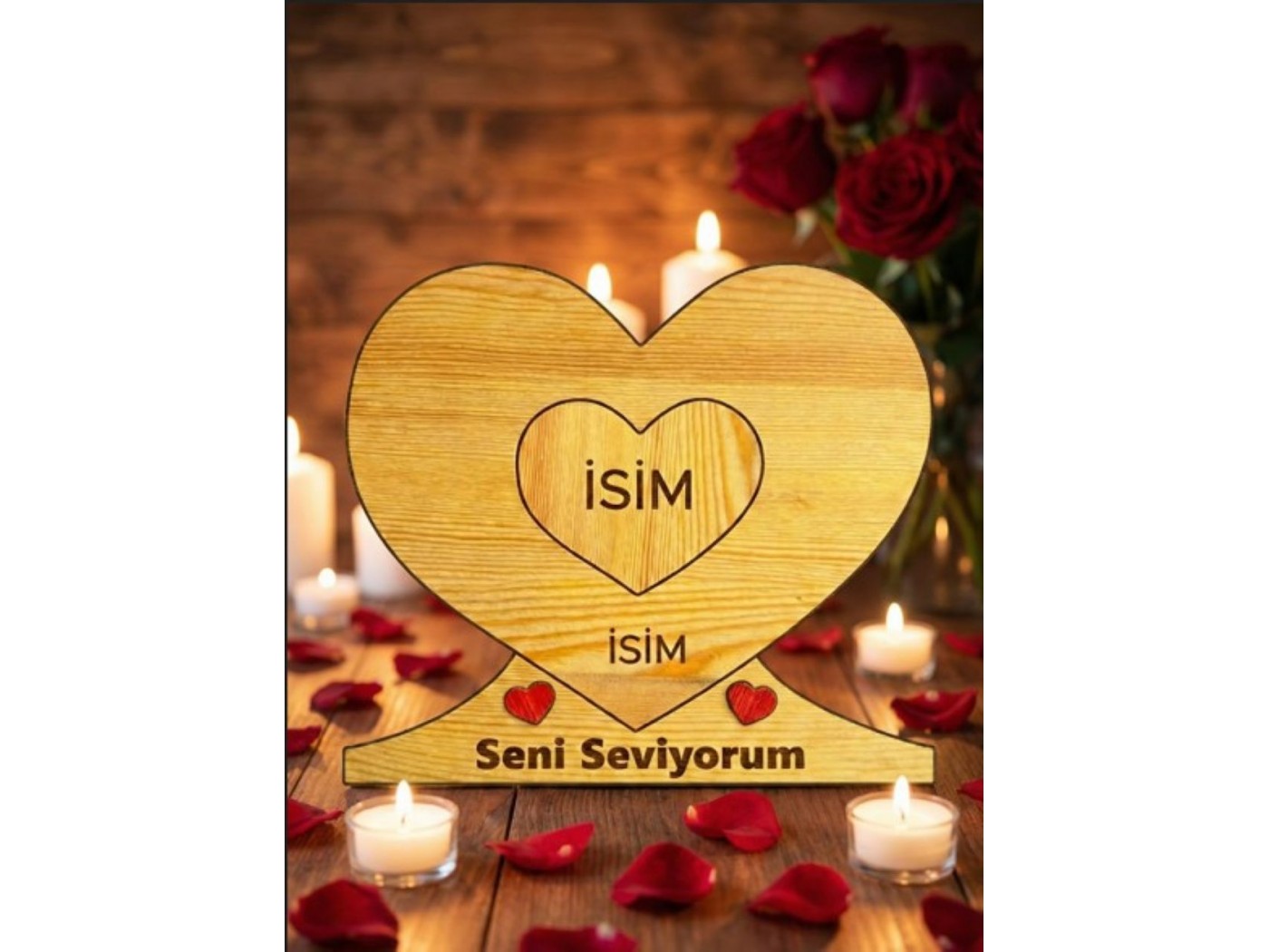 Kalp İçinde Kalp Ahşap Puzzle