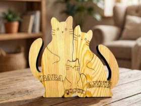 Kedi Ailesi Ahşap Puzzle Kedi Ailesi Ahşap Puzzle