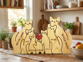 Kedi Ailesi Ahşap Puzzle Kedi Ailesi Ahşap Puzzle