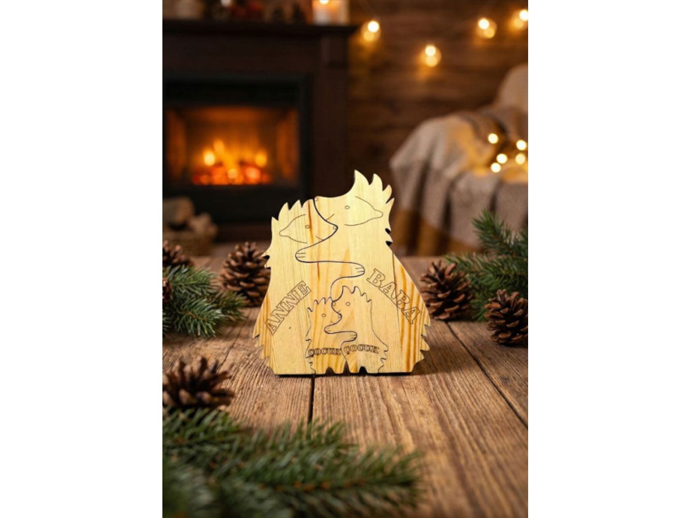 Kirpi Ailesi Ahşap Puzzle