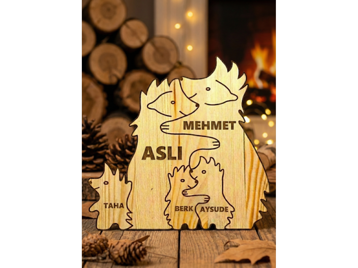 Kirpi Ailesi Ahşap Puzzle