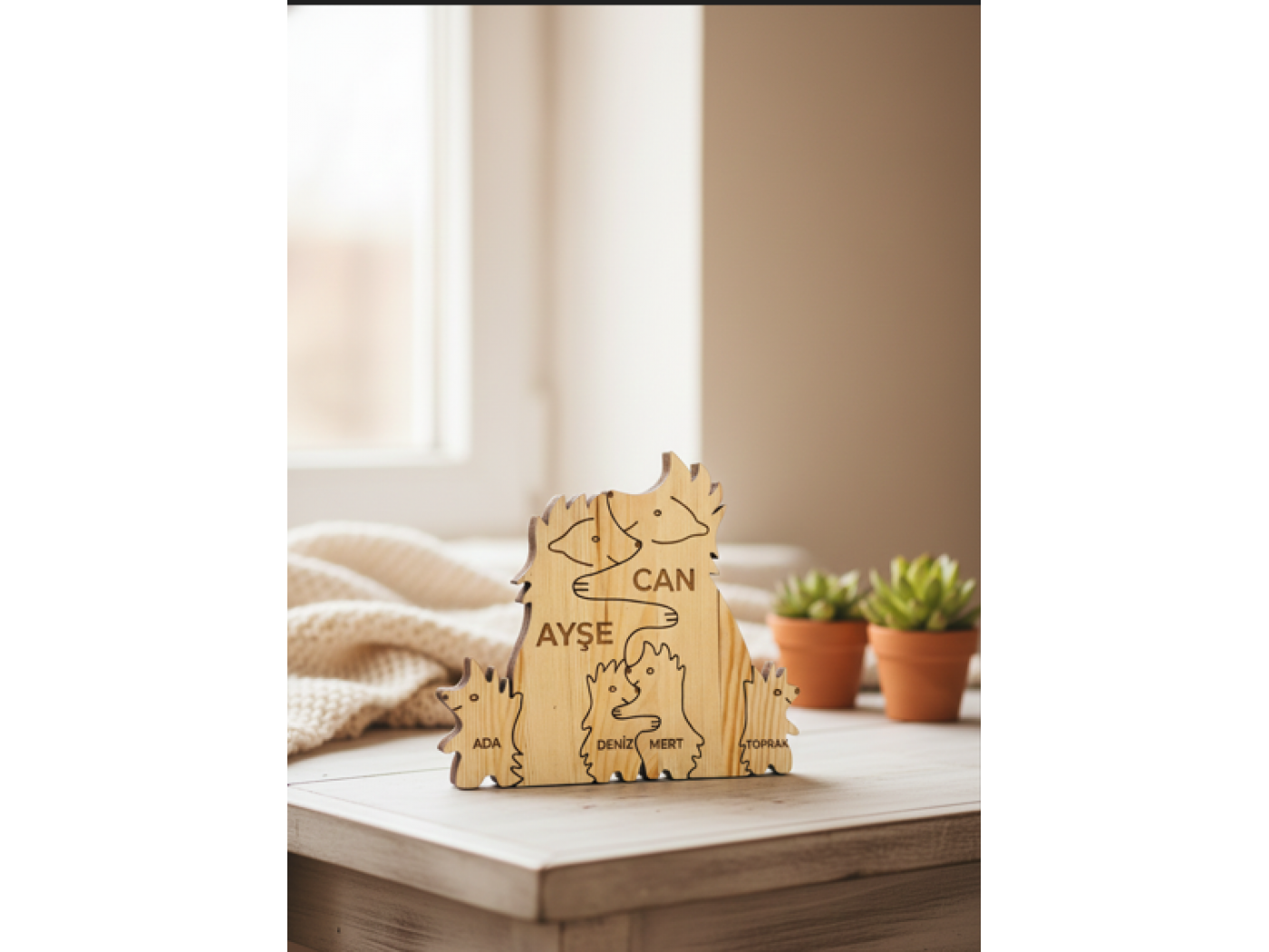 Kirpi Ailesi Ahşap Puzzle