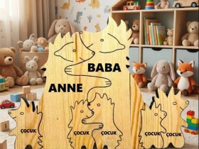 Kirpi Ailesi Ahşap Puzzle