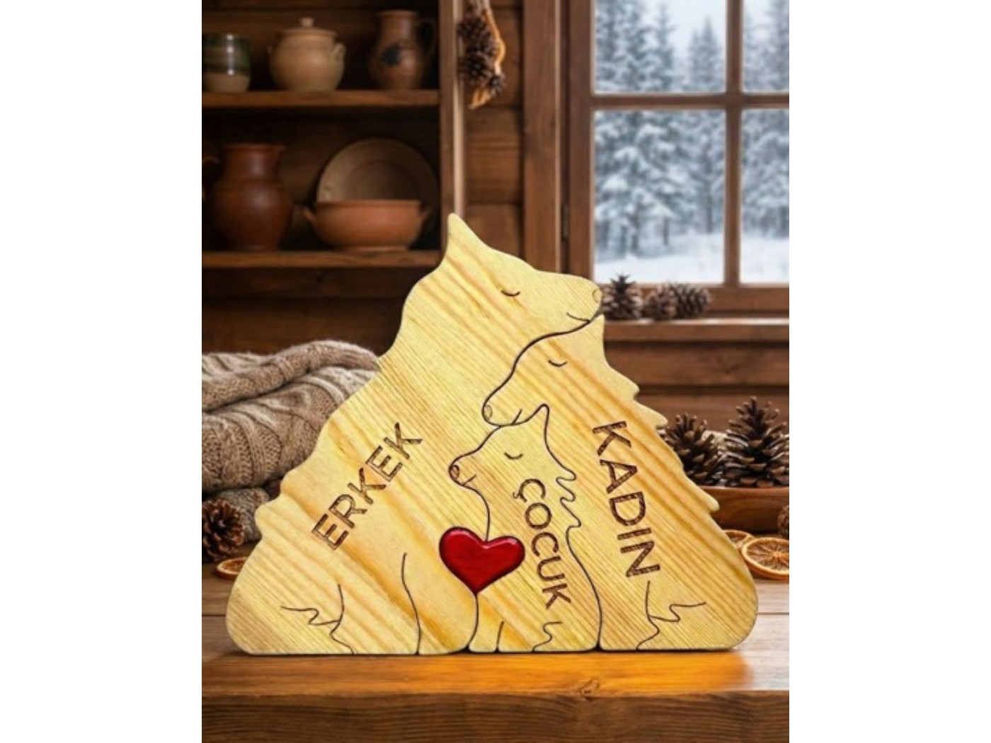 Kurt Ailesi Ahşap Puzzle