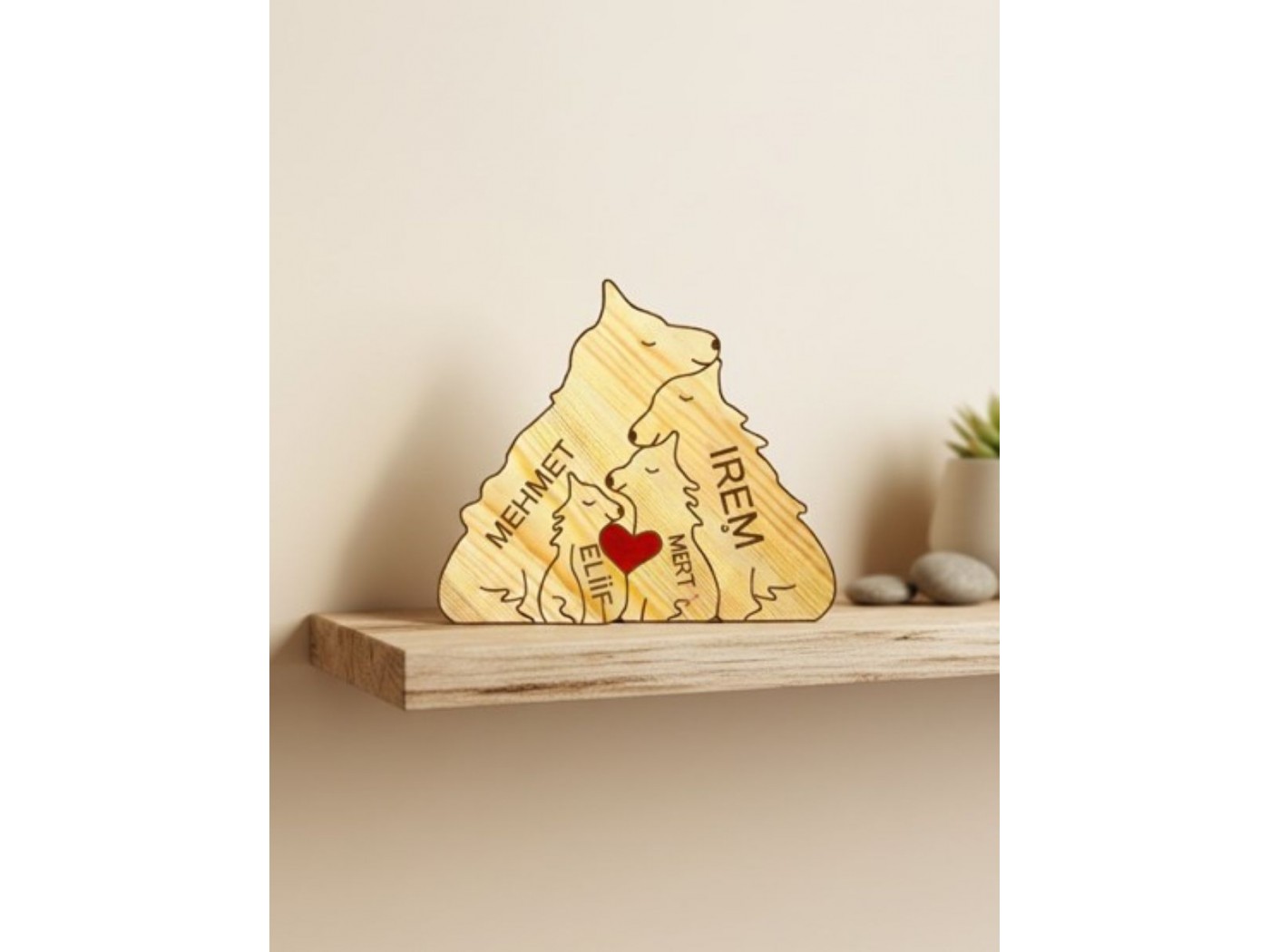 Kurt Ailesi Ahşap Puzzle