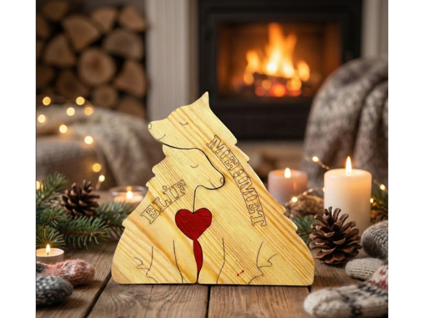 Kurt Ailesi Ahşap Puzzle