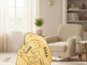 Sarılmış Ayı Ailesi Ahşap Puzzle   