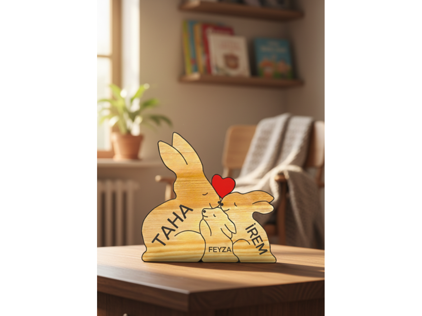 Tavşan Ailesi Ahşap Puzzle