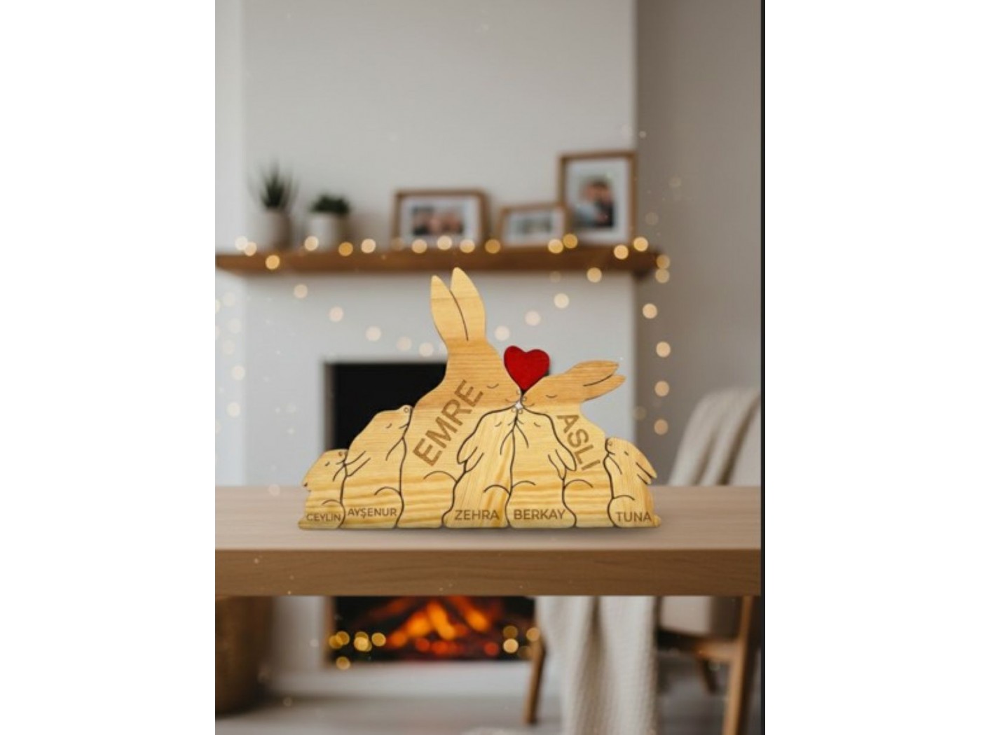 Tavşan Ailesi Ahşap Puzzle
