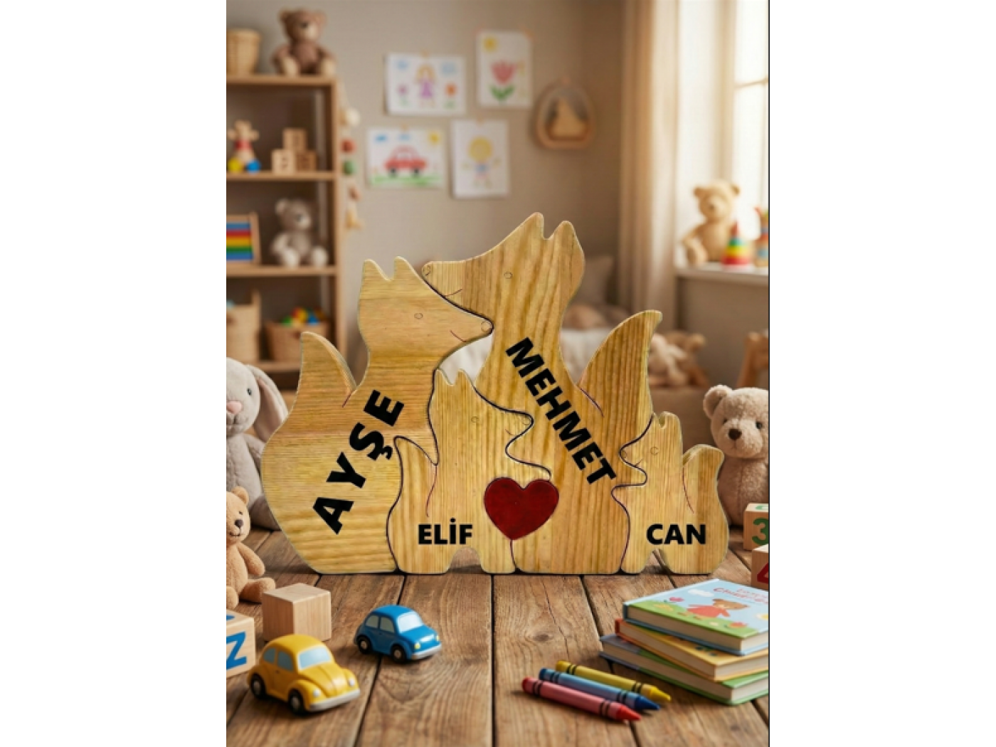 Tilki Ailesi Ahşap Puzzle