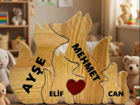 Tilki Ailesi Ahşap Puzzle
