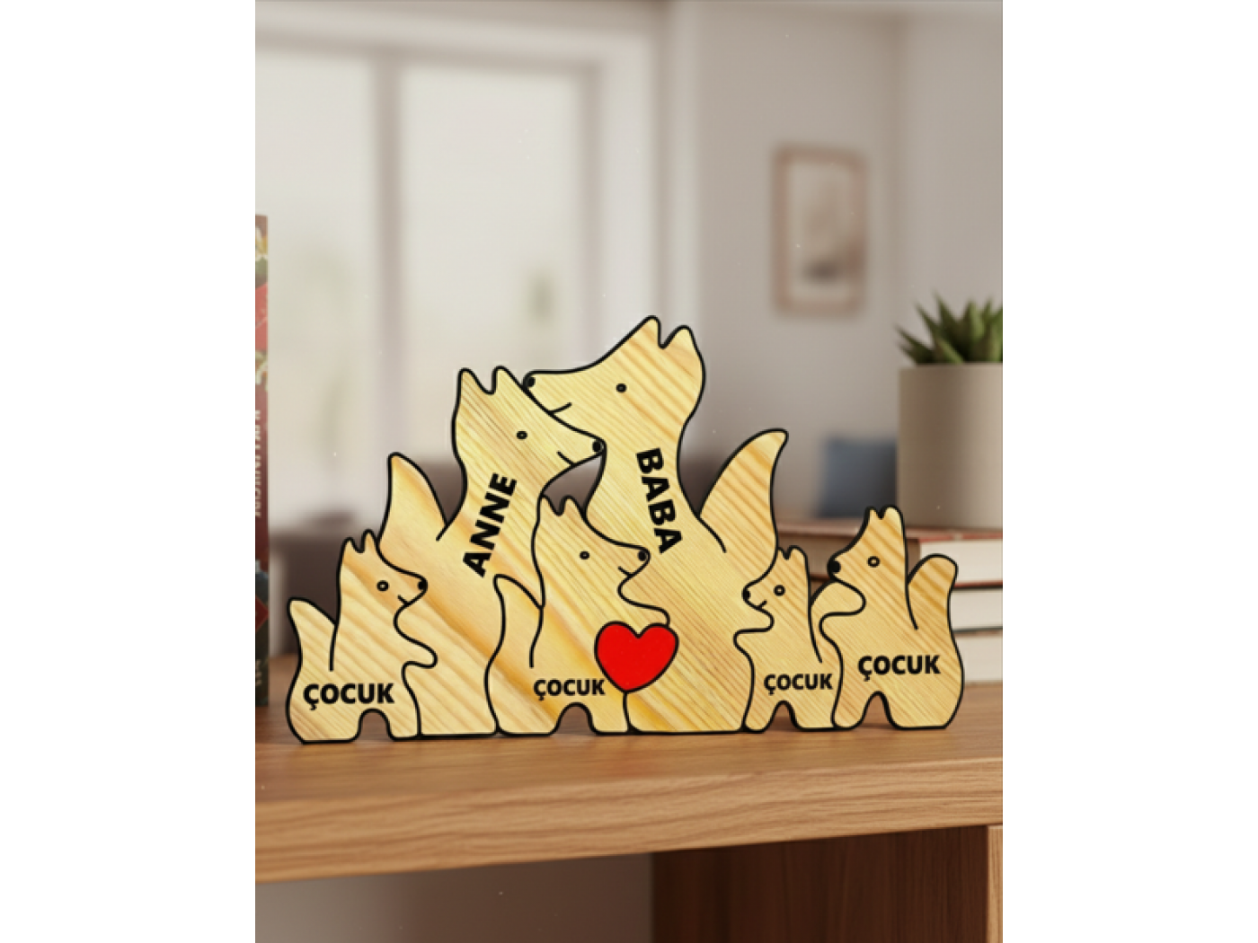 Tilki Ailesi Ahşap Puzzle