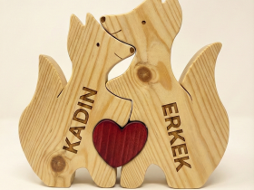 Tilki Ailesi Ahşap Puzzle